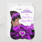 Baby shower Girl Paars Kaart (Voorkant)