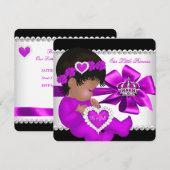 Baby shower Girl Paars Kaart (Voorkant / Achterkant)