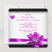 Baby shower Girl Paars Kaart (Achterkant)