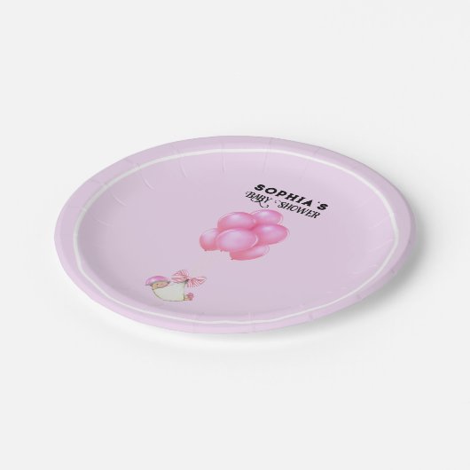 Baby shower Girl Papieren Bordje (Gekanteld)