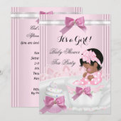Baby shower Girl Pink Baby Teacup Cupcake 4a Kaart (Voorkant / Achterkant)