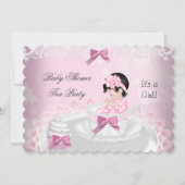 Baby shower Girl Pink Baby Teacup Cupcake L2s Kaart (Voorkant)