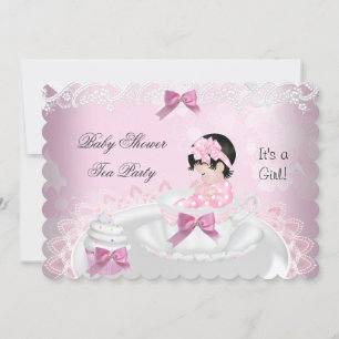 Baby shower Girl Pink Baby Teacup Cupcake L2s Kaart
