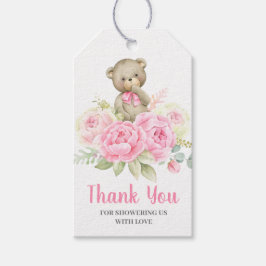 Baby Shower Girl Pink Bear Cadeaulabel