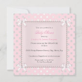 Baby shower Girl Pink Grey Pearl Ethnic Kaart (Achterkant)