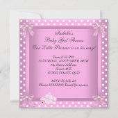 Baby shower Girl Pink Kaart (Achterkant)