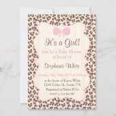 Baby Shower girl pink leopard Kaart (Voorkant)