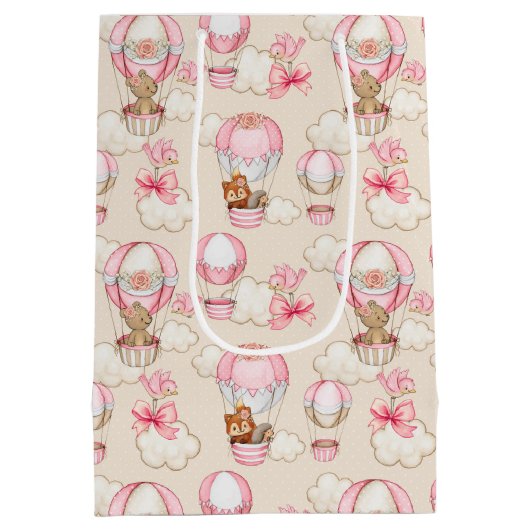 Baby shower Girl Pink Medium Cadeauzakje (Achterkant)
