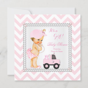 Baby shower Girl Pink Pet Truck Beer Blonde Kaart
