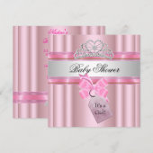 Baby shower Girl Pink Princess Black Kaart (Voorkant / Achterkant)