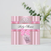 Baby shower Girl Pink Princess Black Kaart (Staand voorkant)
