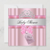 Baby shower Girl Pink Princess Black Kaart (Voorkant)