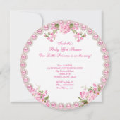  Baby shower Girl Pink Roos 3A Kaart (Achterkant)