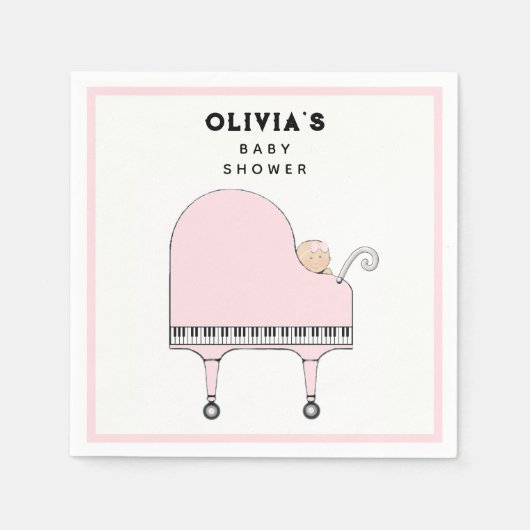 Baby shower Girl Pink Servet (Voorkant)