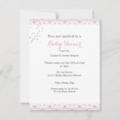 Baby shower Girl Pink Sprinkle Umbrella Kaart (Achterkant)