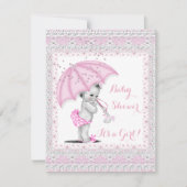  Baby shower Girl Pink Sprinkle Umbrella Kaart (Voorkant)