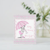  Baby shower Girl Pink Sprinkle Umbrella Kaart (Staand voorkant)