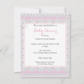  Baby shower Girl Pink Sprinkle Umbrella Kaart (Achterkant)