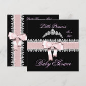 Baby shower Girl Pink White Lace Kaart (Voorkant / Achterkant)