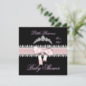 Baby shower Girl Pink White Lace Kaart (Staand voorkant)