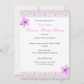  Baby shower Girl Princess Tea Party Kaart (Achterkant)
