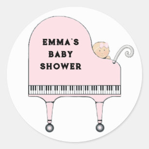 Baby shower Girl Ronde Sticker