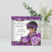 Baby shower Girl Roos 2 Kaart (Staand voorkant)