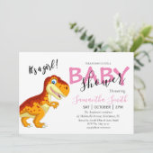 Baby shower Girl roze Aankondiging (Staand voorkant)