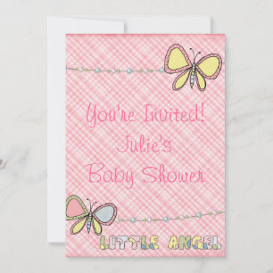 baby shower - Girl - Scrapbook Invitation Kaart