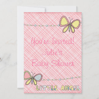 baby shower - Girl - Scrapbook Invitation Kaart