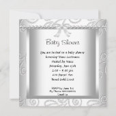 Baby shower Girl Silver Grey Diamond Shoe Kaart (Achterkant)
