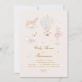 Baby shower Girl Star Princess Sprookjesballerina Kaart (Voorkant)