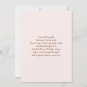 Baby shower Girl Stork Invitation Kaart (Achterkant)