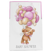 Baby shower Girl Teddy-cadeazak Medium Cadeauzakje (Voorkant)