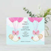 Baby shower Girl Twins Kaart (Staand voorkant)