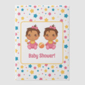 Baby shower Girl Twins Stars Dark Insert Vellum Uitnodigingen (Voorkant)