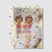 Baby shower Girl Twins Stars Dark Insert Vellum Uitnodigingen (Offset (Koppel))