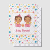 Baby shower Girl Twins Stars Dark Insert Vellum Uitnodigingen (Offset (Uitnodiging))