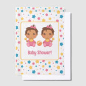 Baby shower Girl Twins Stars Dark Insert Vellum Uitnodigingen (Offset)