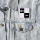 baby shower Girl Vierkante Button 5,1 Cm (In situ)