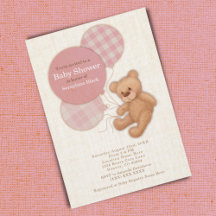 Baby shower Girls Pink Teddy Bear