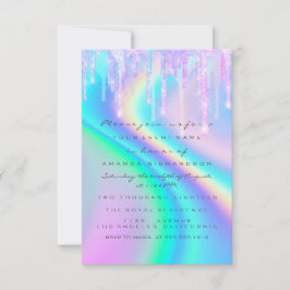 Baby shower Girly Feet Drift Unicorn Holograaf Kaart
