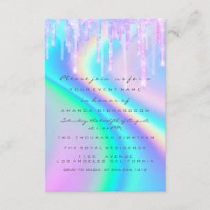 Baby shower Girly Feet Drift Unicorn Holograaf Kaart