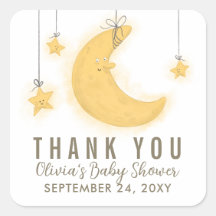 Baby shower glimlachen Moon Stars Dank je