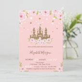 Baby shower Glitter Castle Stars Flowers Kaart (Staand voorkant)