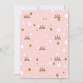 Baby shower Glitter Castle Stars Flowers Kaart (Achterkant)
