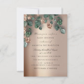 Baby shower Glitter Feet Roos Glitter Eucalyptus Kaart (Voorkant)