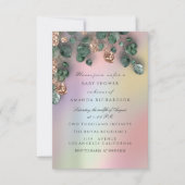 Baby shower Glitter Feet Roos Glitter Green Kaart (Voorkant)