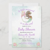 Baby shower Glitter Kleine Zeemeermin Kaart (Voorkant)