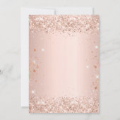 Baby shower glitter roos goud metaalmeisje kaart (Achterkant)